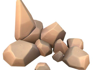 roca de dibujos animados Modelo 3D