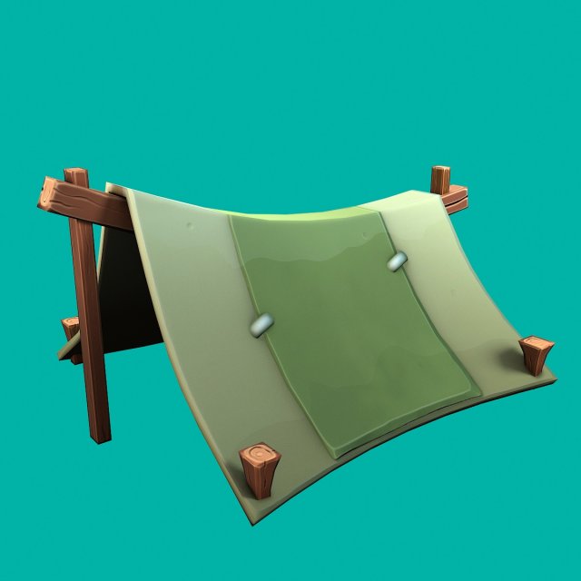 stylized tent 3D Модель .c4d .max .obj .3ds .fbx .stl .blend