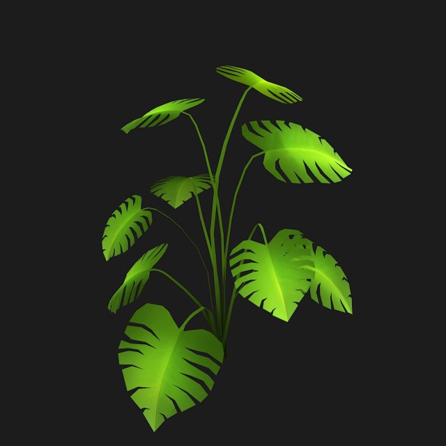 stylized bush Model 3D .c4d .max .obj .3ds .fbx .stl .blend 