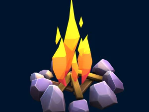 stylized bonfire 3D Model