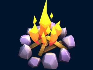 stylized bonfire 3D-Modell
