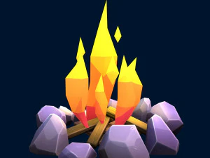 stylized bonfire 3D Model