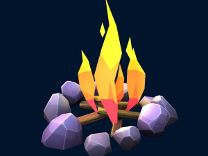 stylized bonfire 3D-Modell