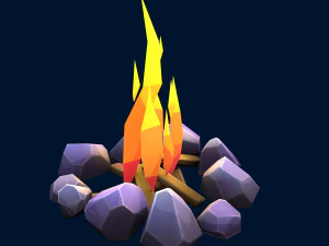 stylized bonfire 3D Model