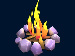 stylized bonfire 3D Model