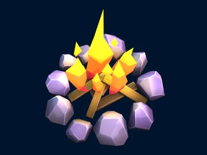 stylized bonfire 3D Model