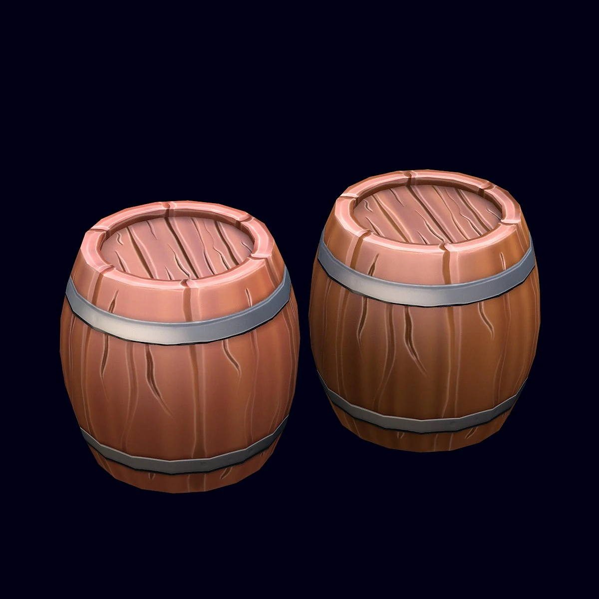 stylized barrel 3D Model .c4d .max .obj .3ds .fbx .stl .blend