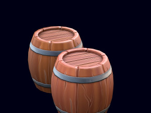stylized barrel 3D Model