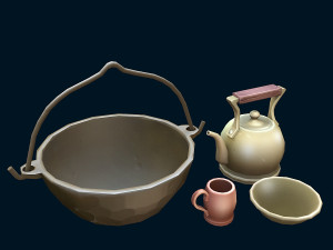 stylized dishes Model 3D