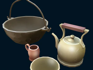 стилизованные блюда 3D Модель