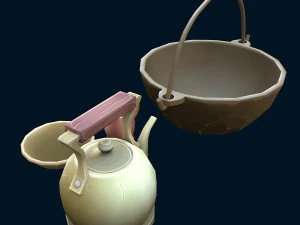 стилизованные блюда 3D Модель