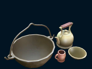 стилизованные блюда 3D Модель