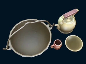 стилизованные блюда 3D Модель