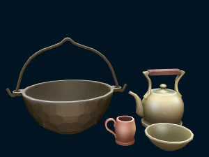 стилизованные блюда 3D Модель