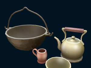 стилизованные блюда 3D Модель