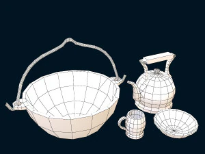 стилизованные блюда 3D Модель