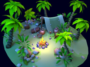 stylized set 3Dモデル