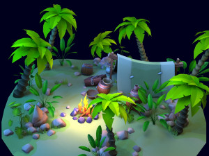 stylized set 3D 모델
