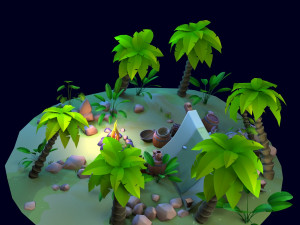 stylized set 3D 모델