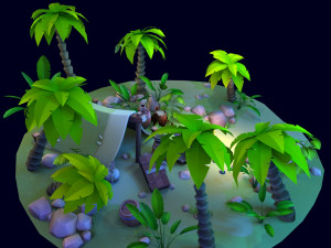stylized set 3D 모델