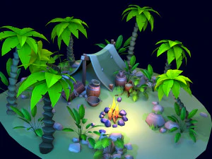 stylized set 3D Model