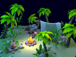 stylized set 3D Model