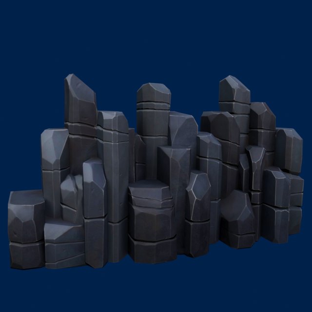 stylized stone dark 3D Model .c4d .max .obj .3ds .fbx .stl .blend 