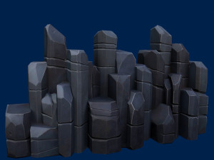 stylized stone dark 3D Model