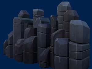 stylized stone dark 3D Model