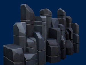 stylized stone dark 3D Model