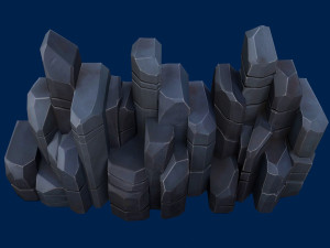 stylized stone dark 3D Model