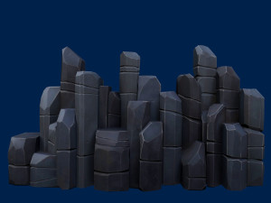 stylized stone dark 3D Model