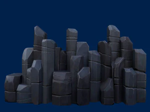 stylized stone dark 3D Model