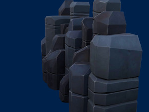 stylized stone dark 3D Model