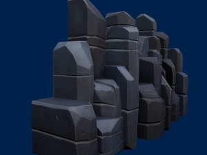 stylized stone dark 3D Model