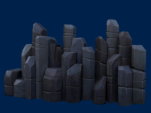 stylized stone dark 3D Model