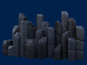 stylized stone dark 3D Model