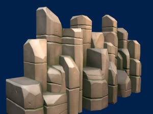 stylized stone moss 3D Model
