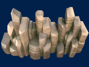 stylized stone moss 3D Model