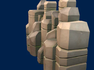 stylized stone moss 3D Model