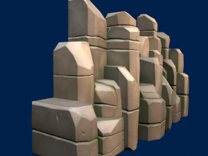 stylized stone moss 3D Model