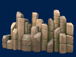 stylized stone moss 3D Model
