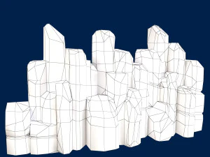 stylized stone moss 3D Model