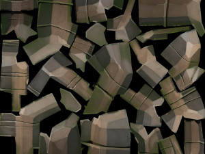 stylized stone moss Modello 3D