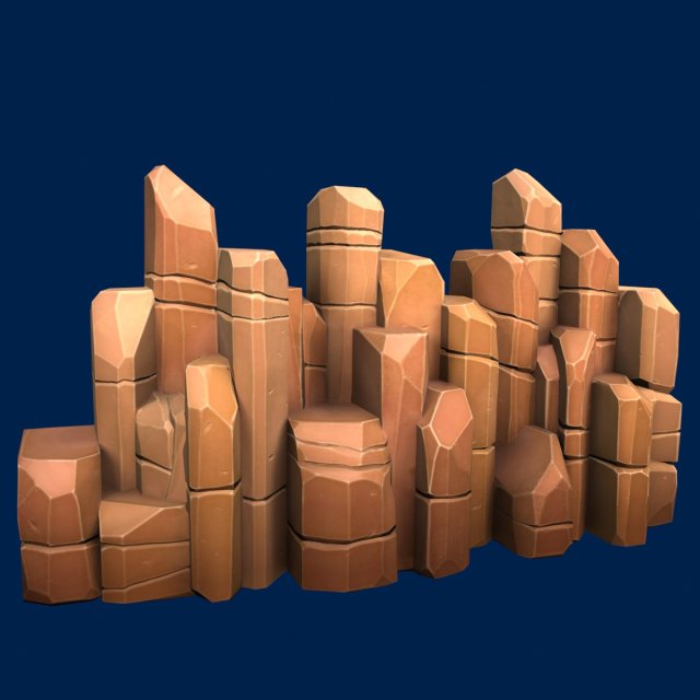 stylized stone yellow 3D Model .c4d .max .obj .3ds .fbx .stl .blend 