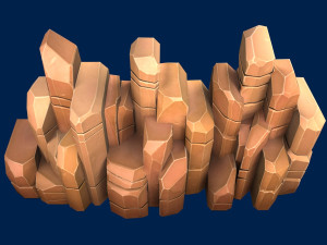 stylized stone yellow 3D Model