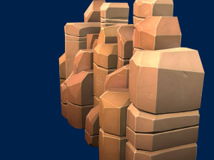 stylized stone yellow 3D Model