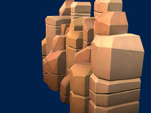 stylized stone yellow 3D Model