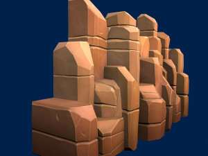 stylized stone yellow 3D Model