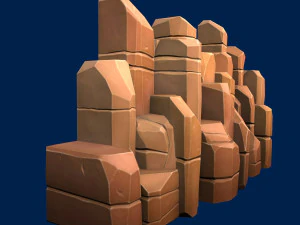 stylized stone yellow 3D Model